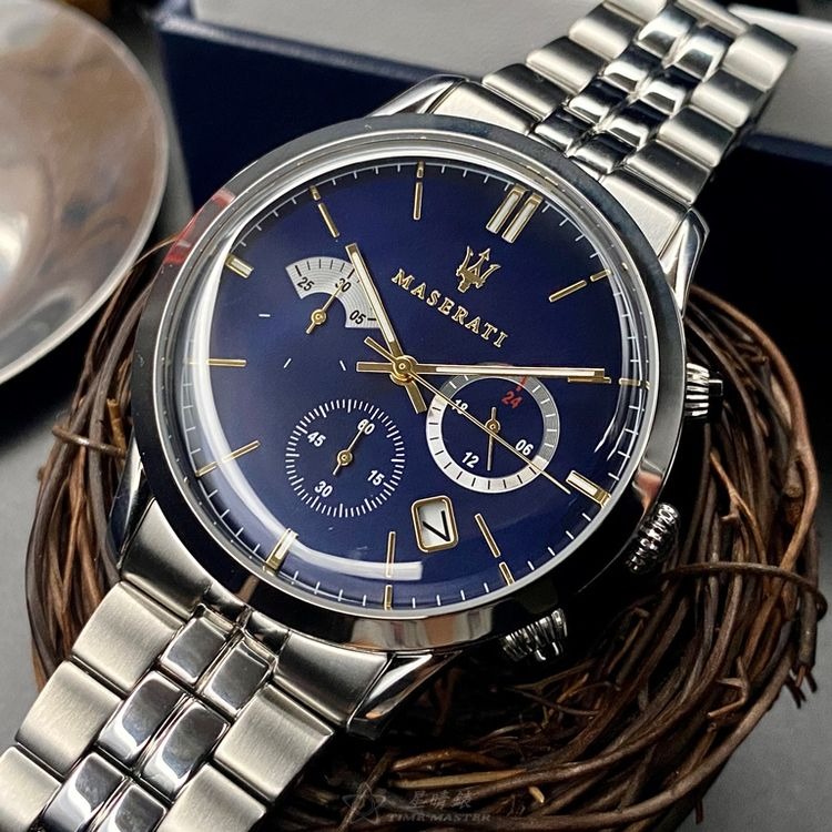 MASERATI手錶,編號R8873613001,42mm銀錶殼,銀色錶帶款◉20A004